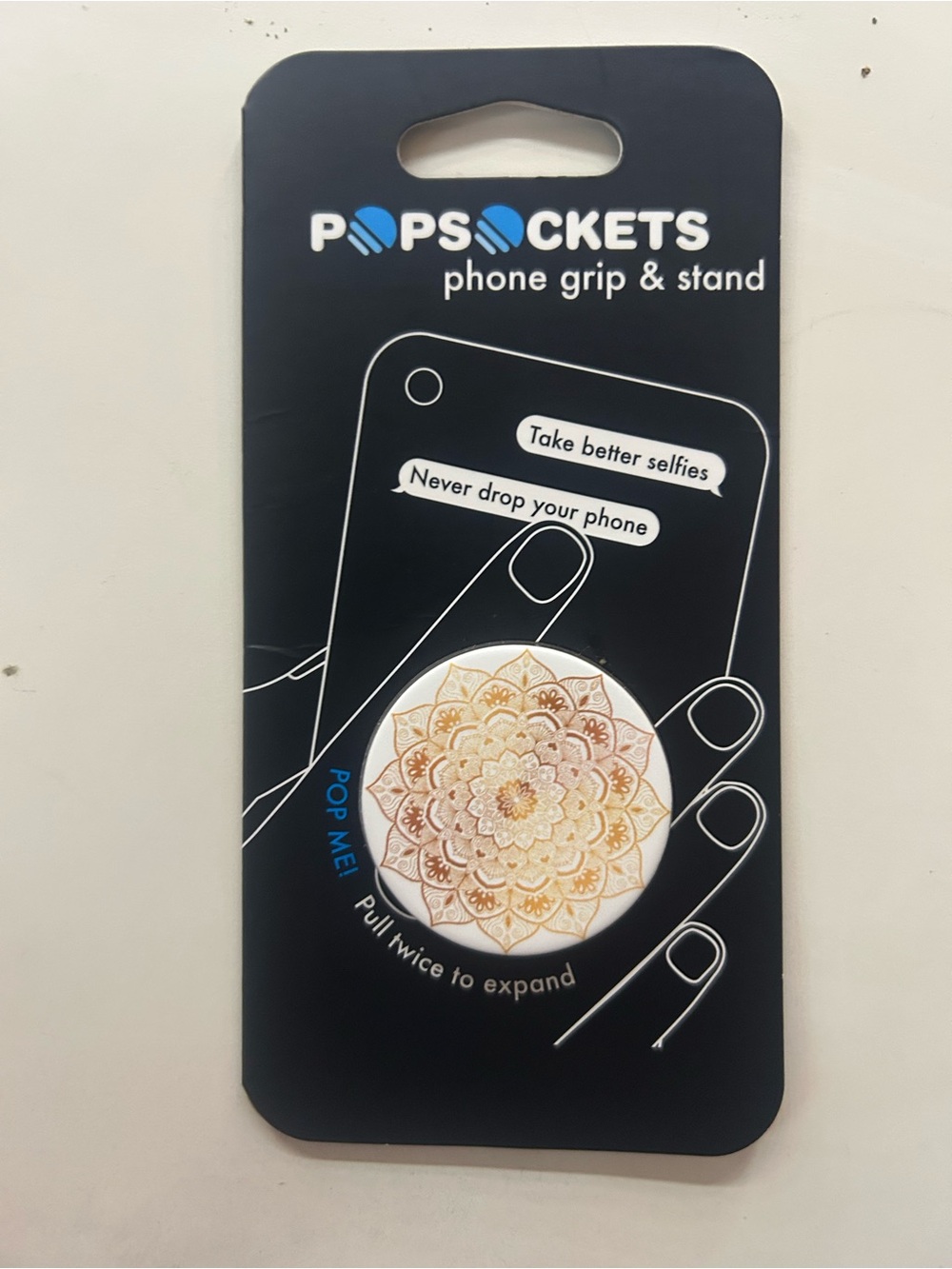 PopSocket Phone Grip & Stand - Gold and White Mandala